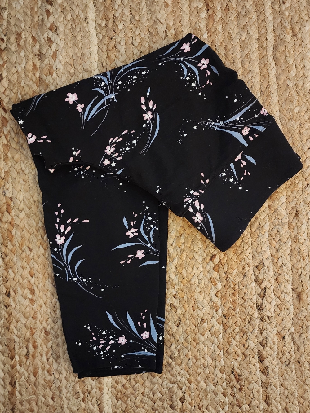 torrid Black Leggings with Pink & Blue Floral Print
